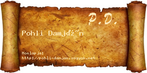 Pohli Damján névjegykártya